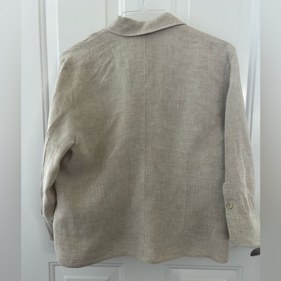 Willi Smith Khaki Linen Button-Up Shirt Jacket Size 16 - Picture 6 of 10